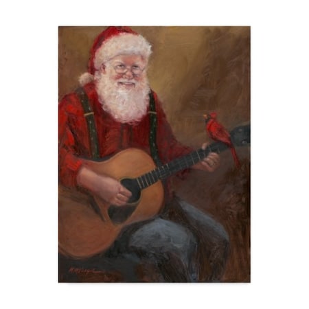 Mary Miller Veazie 'Santa With Guitar' Canvas Art,14x19